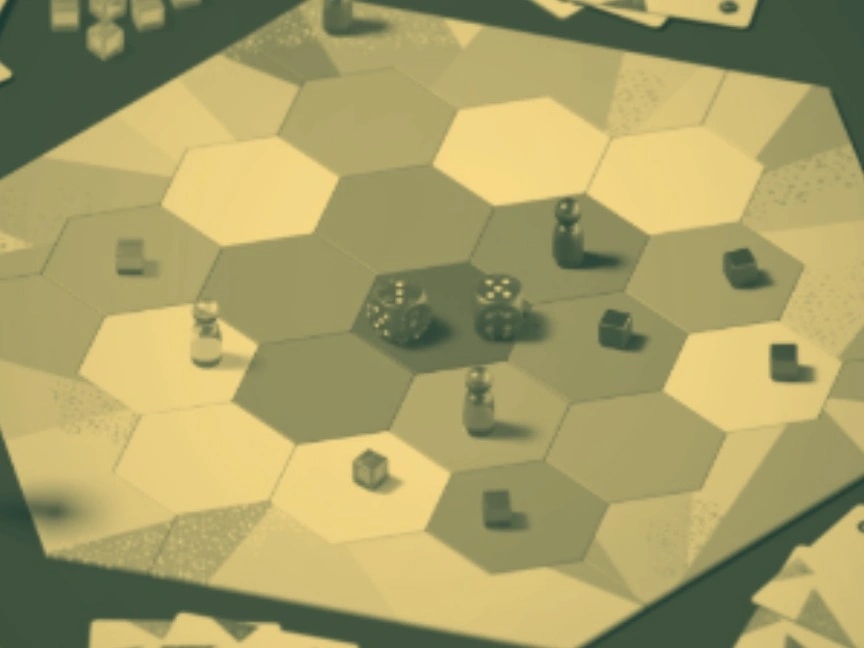 Image shows game board with figurines