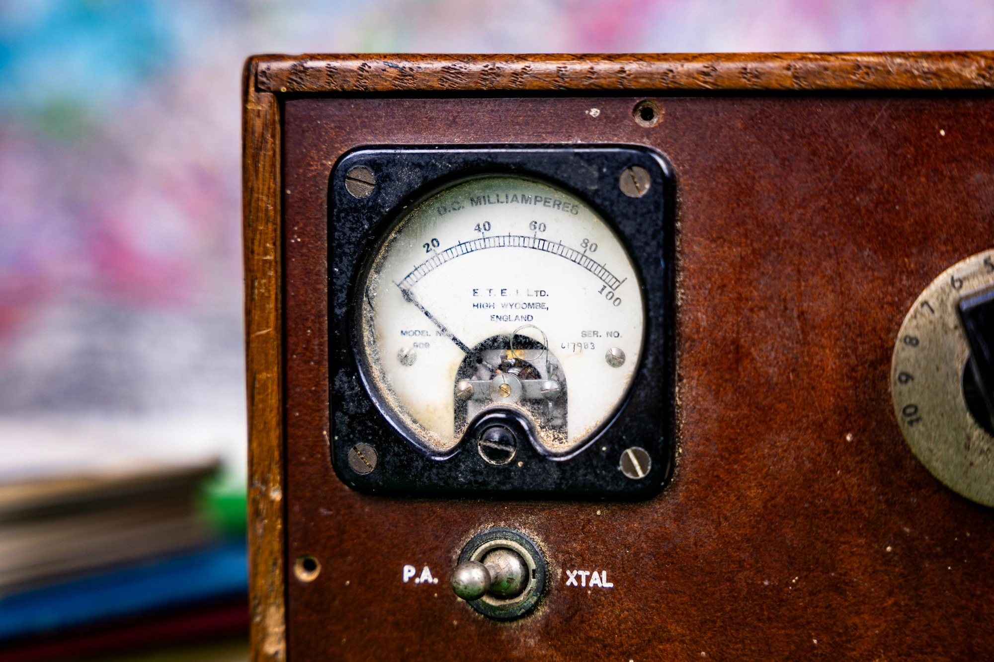 Image shows close-up of 1942 radio transmitter